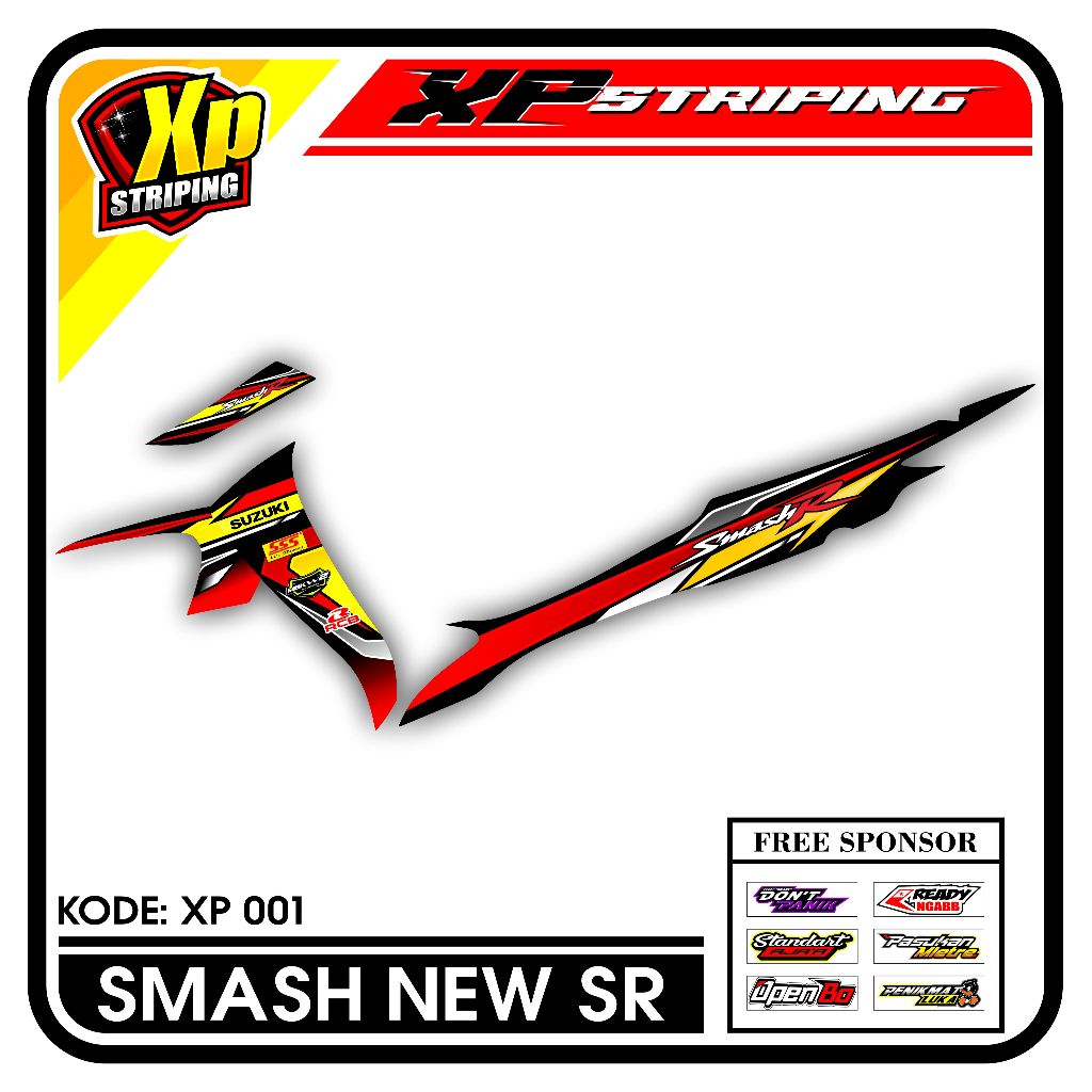 Striping Smash Sr - Sticker Striping Suzuki Smash Sr Desain Racing XP.01