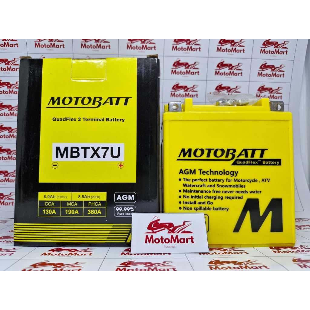 Motobatt Quadflex MBTX7U - 8Ah (Garansi 4 Bulan) KARGO