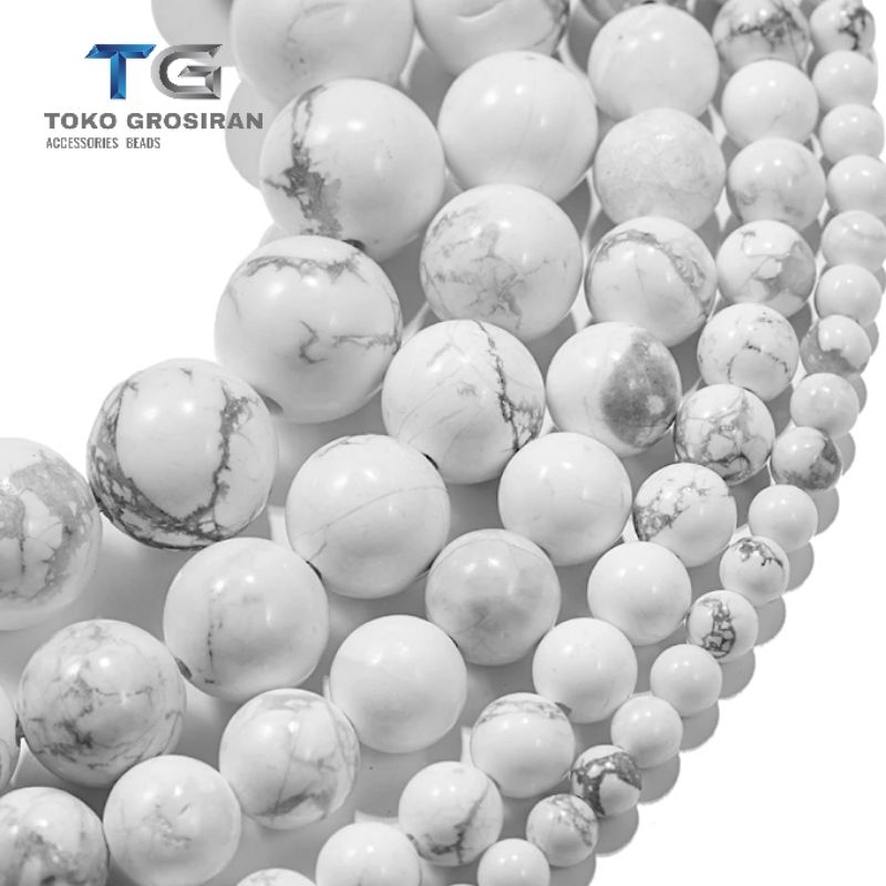 COD Batu Alam Bulat Howlite 6mm 8mm 10mm