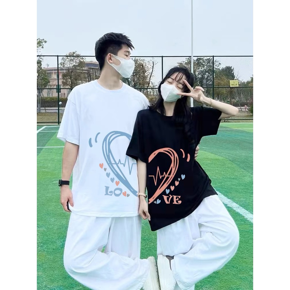 PULSE LOVE Kaos kapel Baju Couple Jumbo Katun Combed kapelan hati Murah untuk Pasangan pacar pacaran