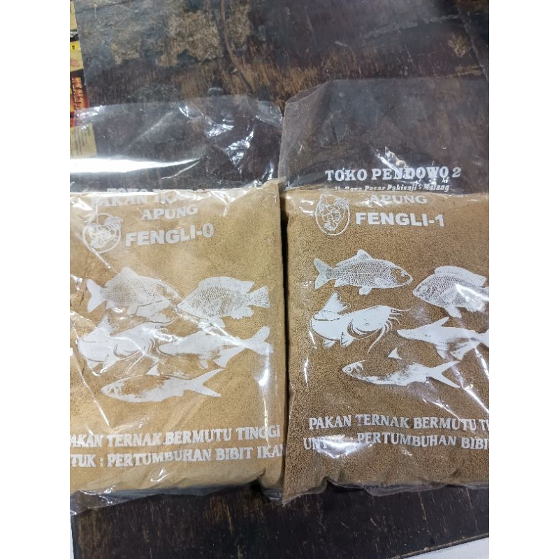 Pakan bibit ikan Feng li 0 dan Feng li 1 kemasan 500gram