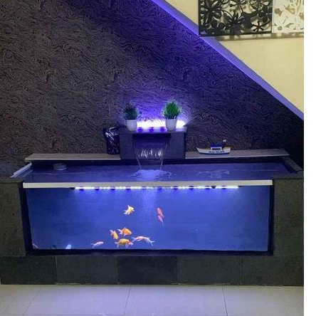 Kolam ikan minimalis portable model kaca 2 sisi SLIM