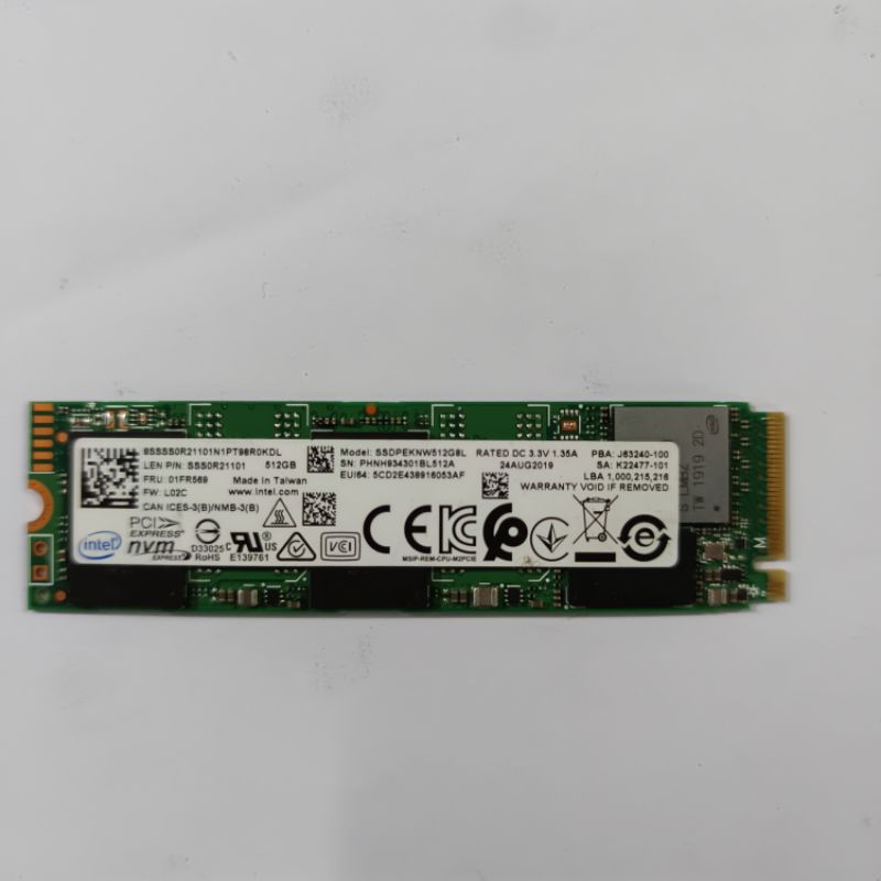 ssd m.2 nvme 512 GB 512GB intel original m2 nvme 2280 murah copotan unit upgrade