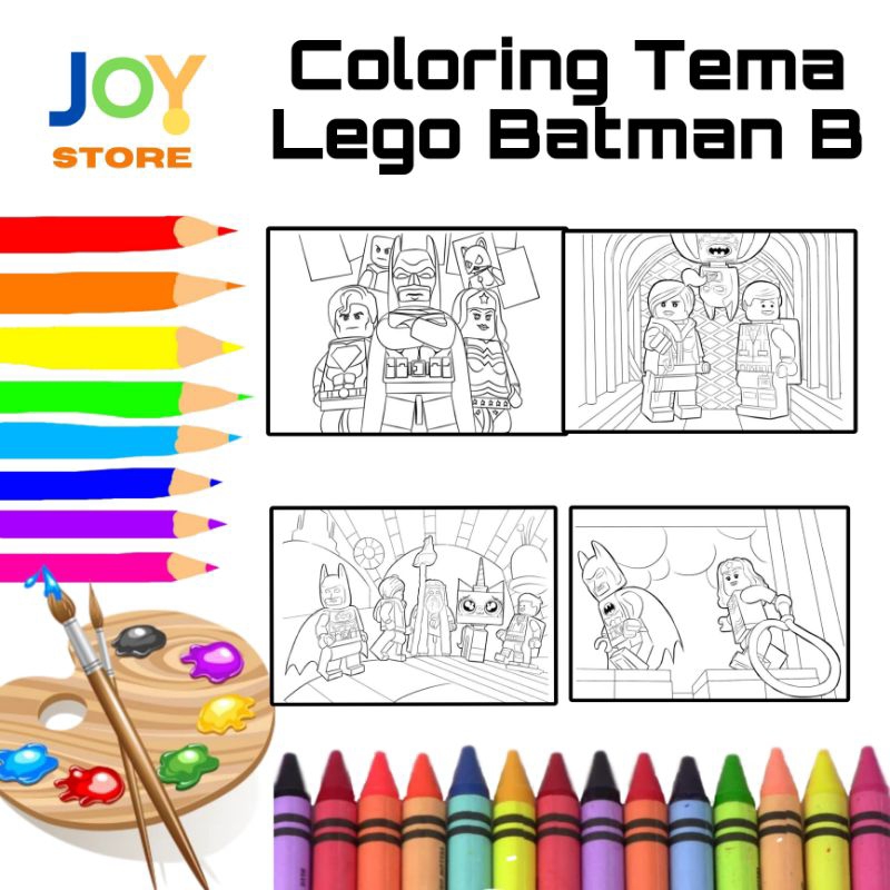 

Kertas Gambar Mewarnai Anak Ukuran A4 dan A5 150 gsm - Coloring Paper Tema Balok Blok Game Batman B Toko Joy Store
