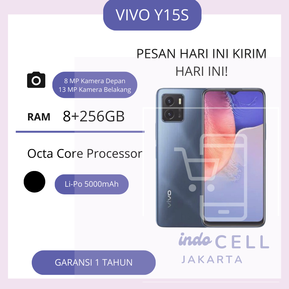 Y15S VIVO RAM 8/256GB FULLSET BERGARANSI 1TAHUN TERMURAH