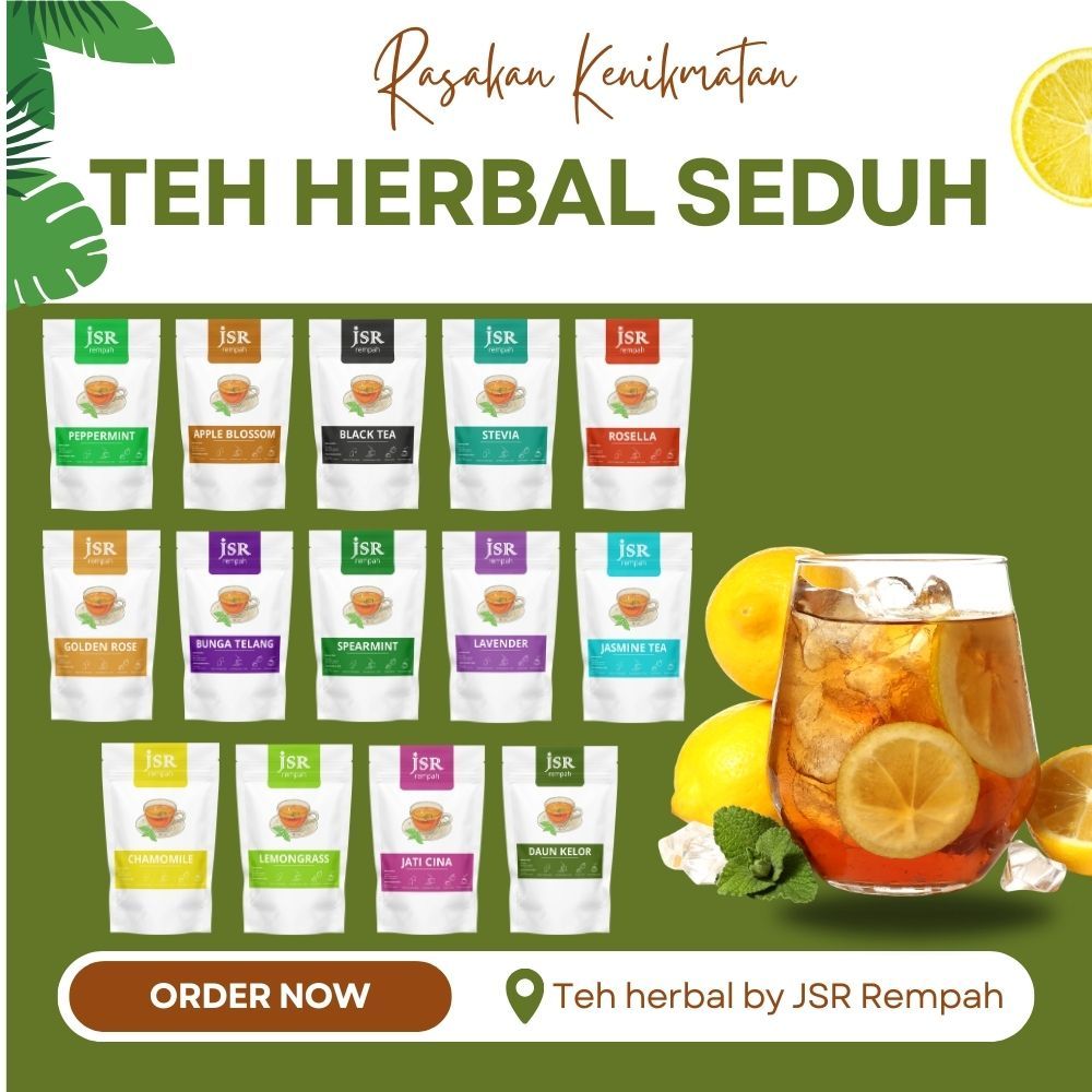 

Teh Herbal Teh Bunga Celup Teh Siap Seduh All Variant Aneka Bunga Chamomile Spearmint Lavender isi 30 Kantong Celup