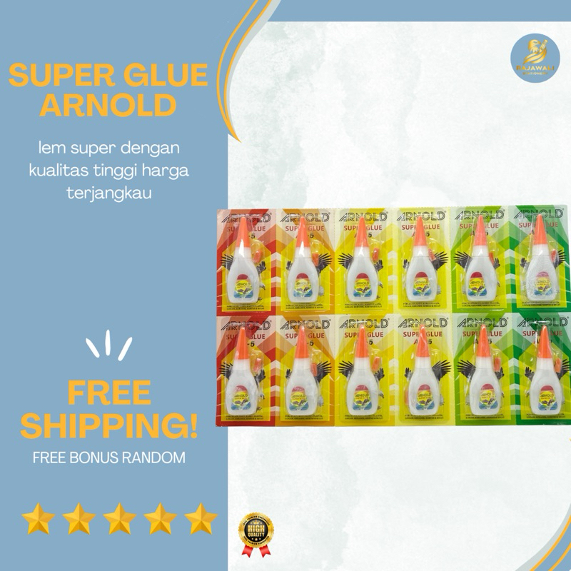 

Arnold Super Glue 1 Renceng (12) Harga Terjangkau Lem Super! | Free Bonus Random!!