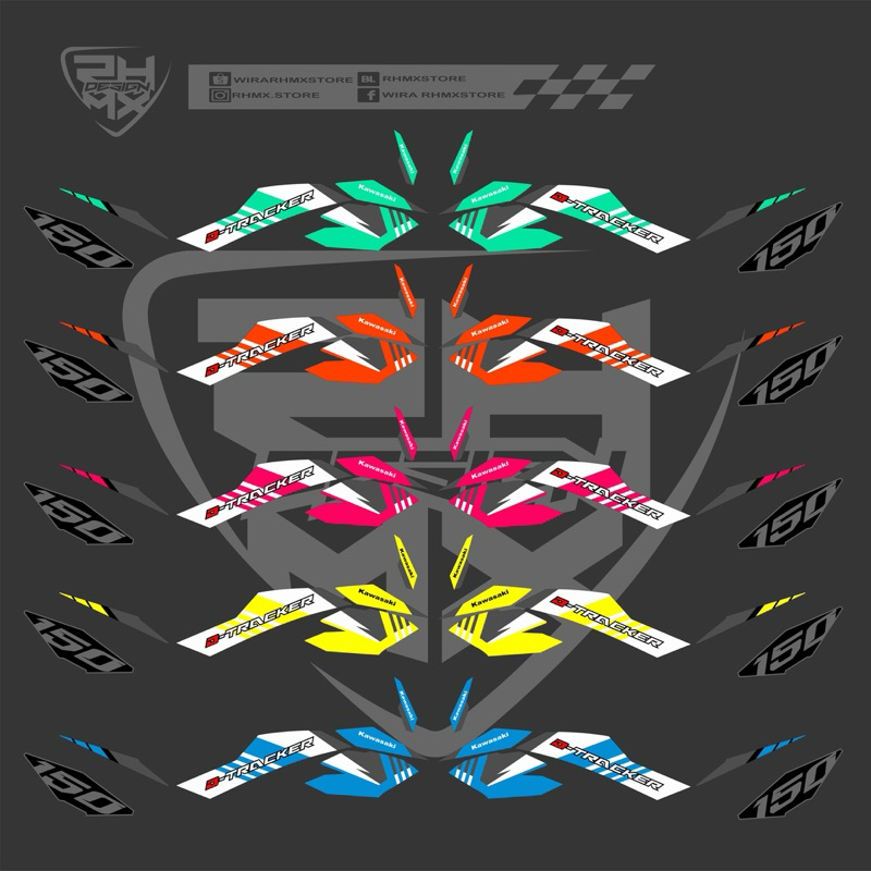 striping dtracker motif standar stiker decal ori kawasaki dtracker stiker standar dt sticker klx sta