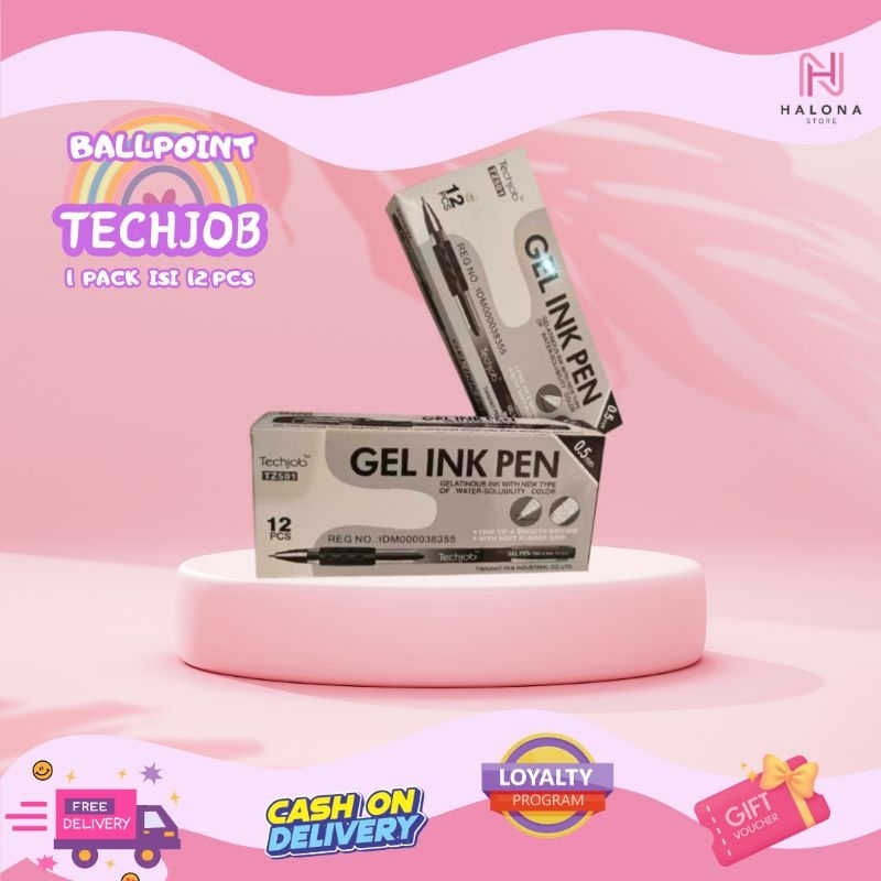 

[1 Pack isi 12 pcs] Ballpoint Techjob