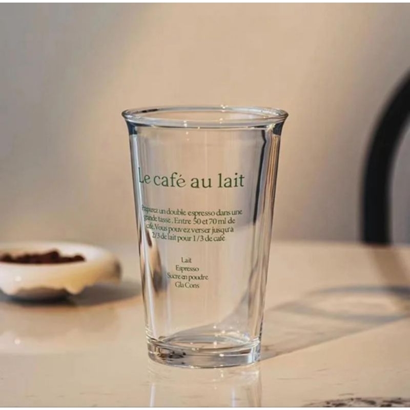 Gelas Kaca Kafe Aesthetic / Gelas Aesthetic Korea / Gelas Kaca Kafe Paris