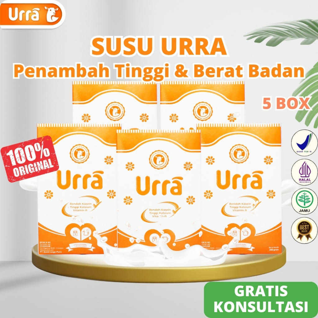 

URRA - Susu Kambing Saanen Eropa Original Penambah Tinggi Badan Dan Berat Badan Anak - 5 Box