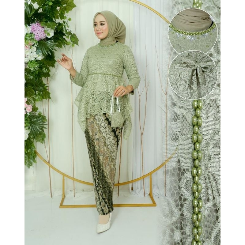 Setelan Kebaya Brokat Payet Kirana / Kebaya Kirana Payet / Kebaya Pesta / Set Kebaya payet