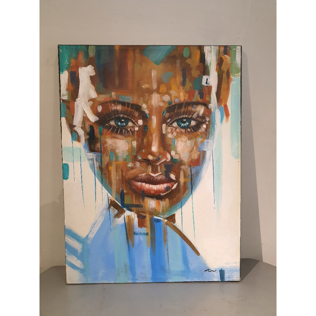 HIASAN DINDING LUKISAN WAJAH WANITA UK 80X 60 CM