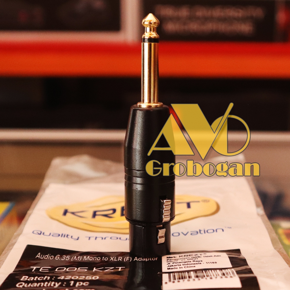 Adaptor Jack Canon Cewe To Akai 6.5 Mono Krezt TE-005 Sambungan Jack XLR Ke Toa