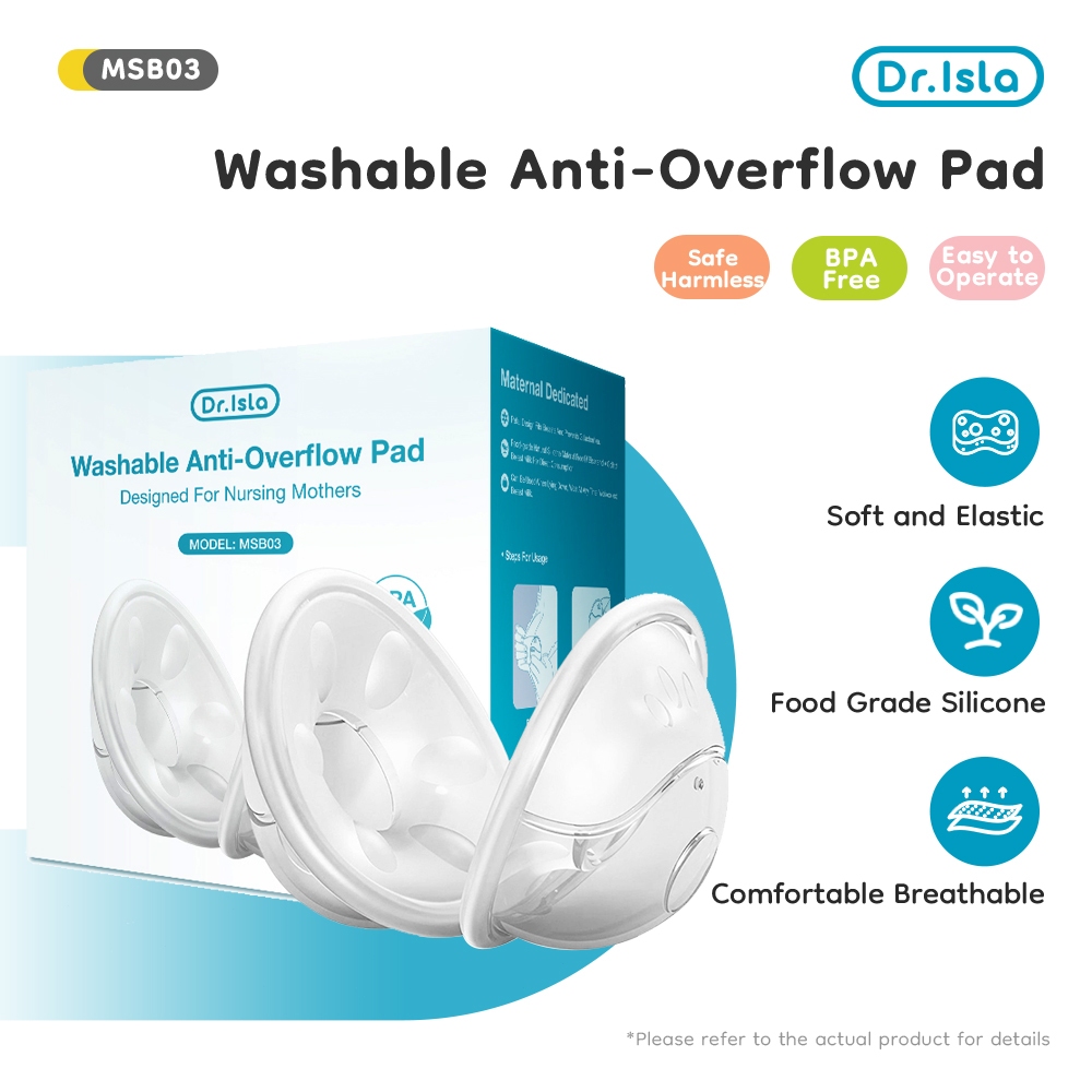 Dr.isla Penampung Asi Rembes Silicon 2Pcs Breast pad  Breast Milk Collector BPA Free MSB03