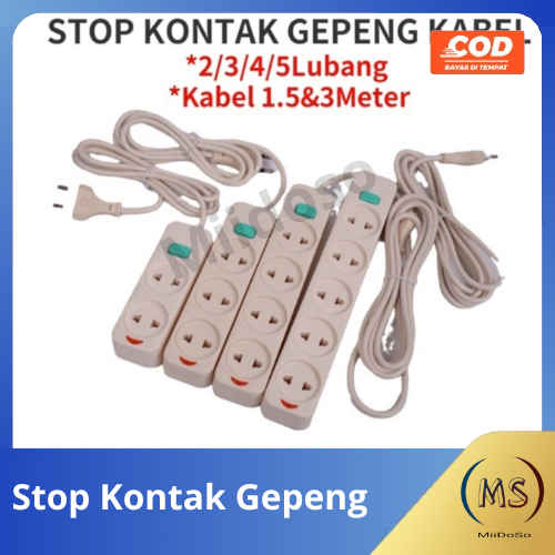 Stop Kontak Kabel 3/5 Lubang&1.5/3/5M/STOP KONTAK GEPENG SNI/CAHAYA SC-753/SC-755