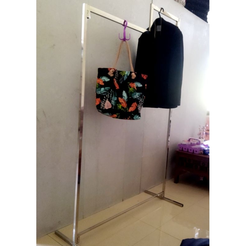 gawang gantungan baju tingkat 2 model tangga