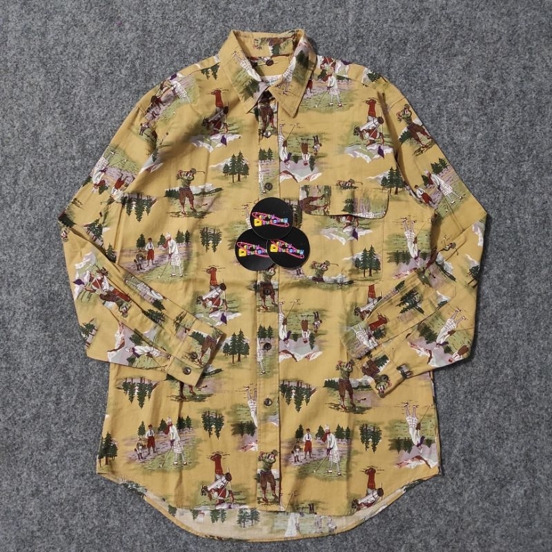 Kemeja Vintage All Over Print Golf