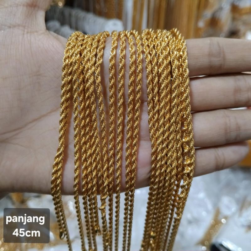 Grosir Xuping 12 PCS Kalung Model Tambang Panjang 45cm