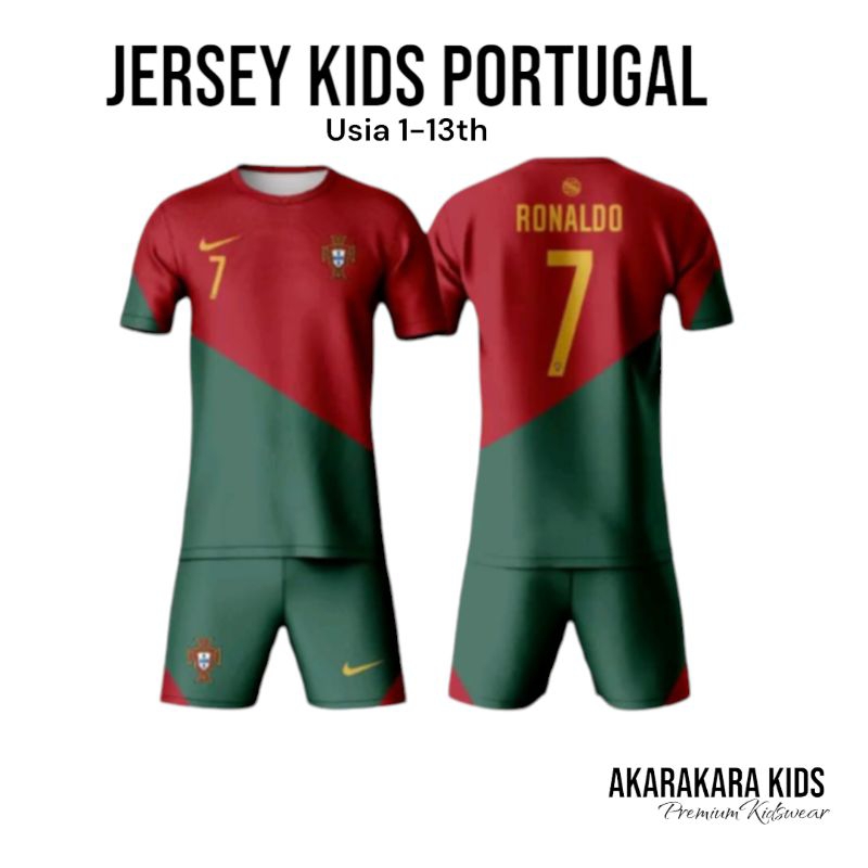 Jersey bola anak Portugal Ronaldo CR7