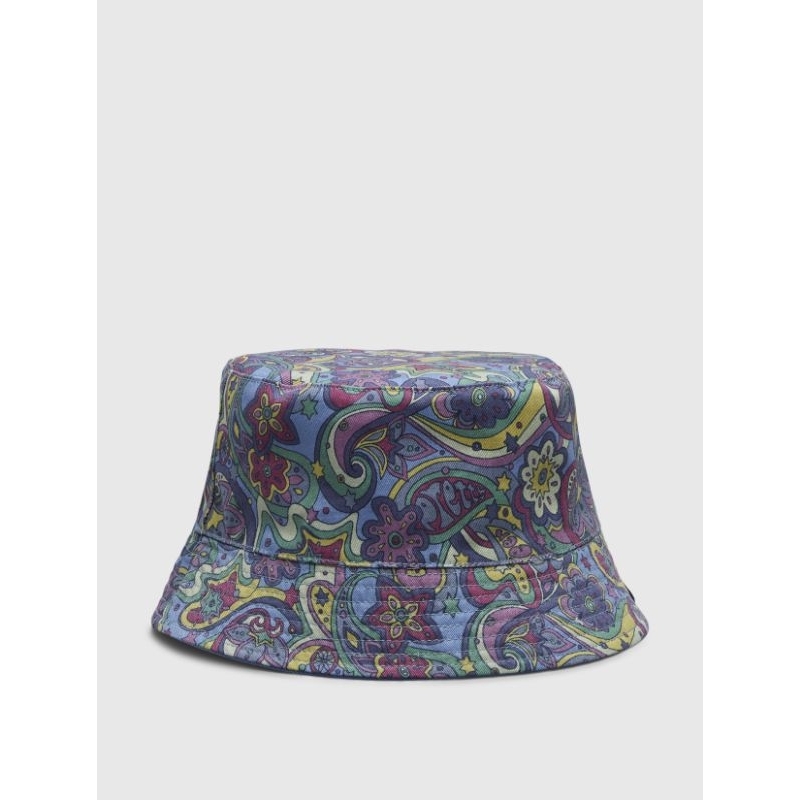 Pretty Green Purple Reversible Paisley Bucket Hat Original