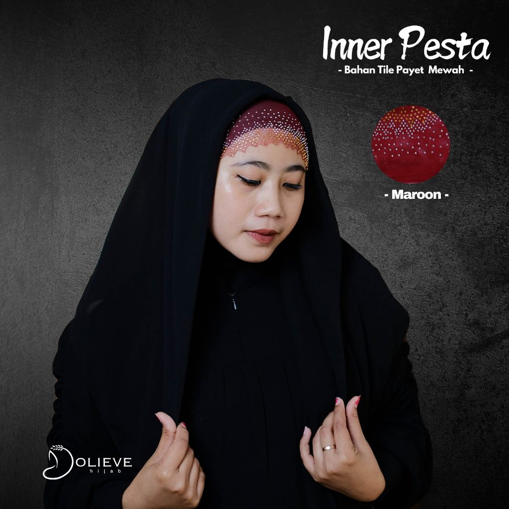 (Random) Iner Pesta Merak/Iner Pesta ZigZag/Ciput Payet Mutiara Dalaman Hijab