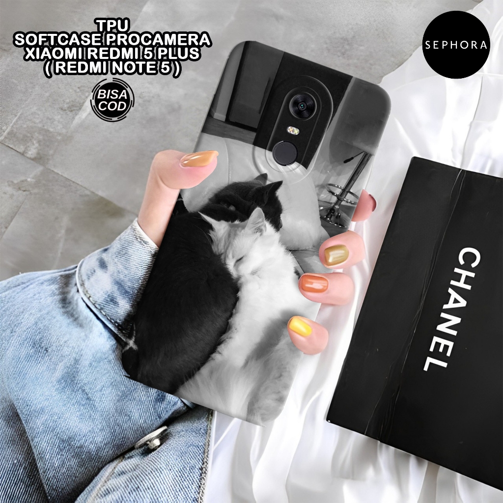Case XIAOMI Redmi 5 Plus ( Note 5 ) - Fashion Case Kucing - Softcase Redmi 5 Plus ( Note 5 ) - Case 