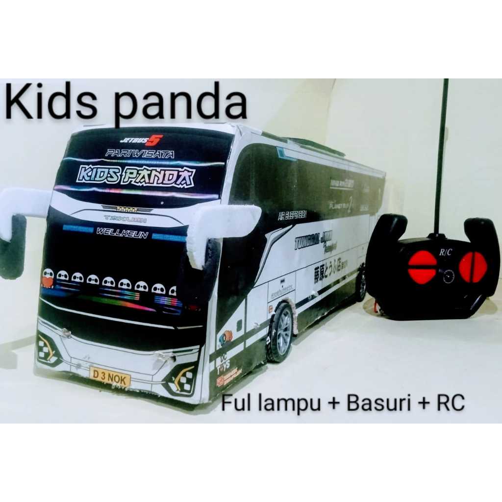 MINIATUR BUS TELOLET BASURI REMOT CONTROL KIDS PANDA JB5