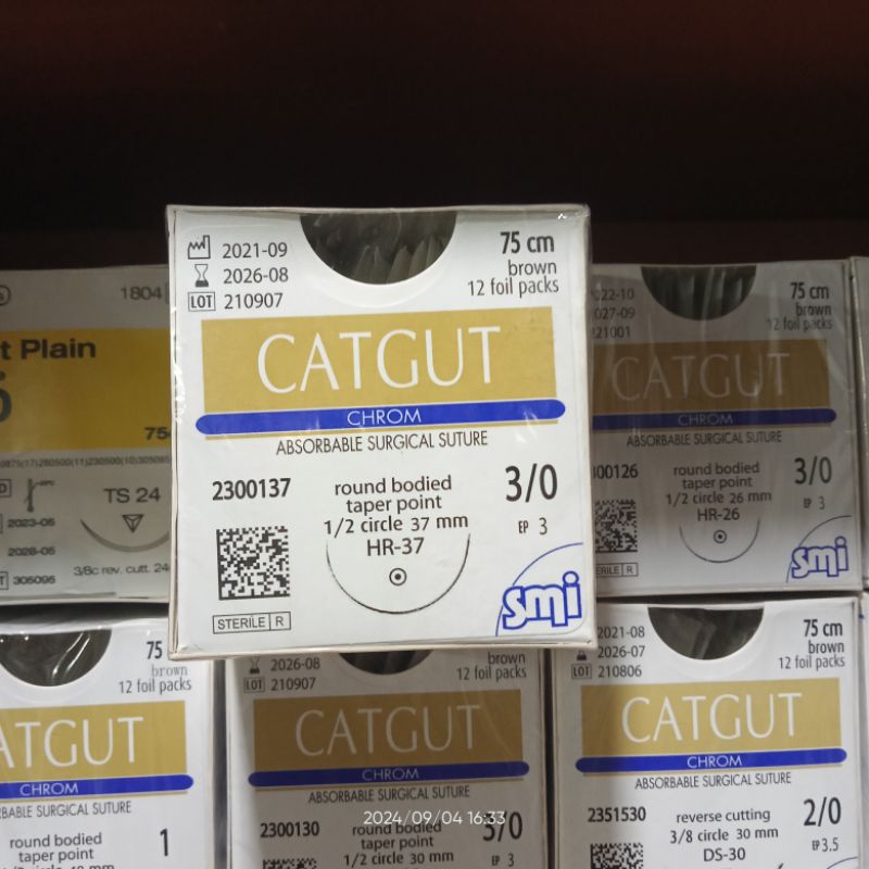 Cutgut chromic 3/0 taper
