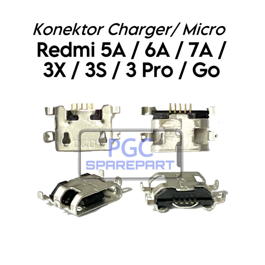Konektor Charger Only Micro Redmi 5A 6A 7A 3X 3S 3 Pro Go Charge Casan