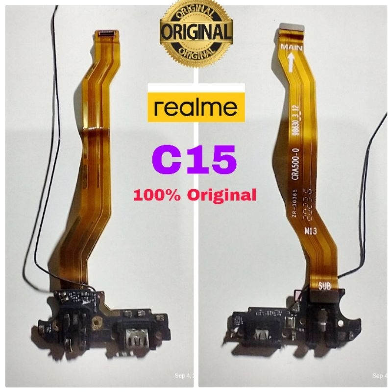 realme C15 papan cas konektor charger flexible kabel antena original copotan