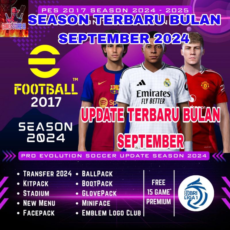 PES 2017 PATCH SEPTEMBER 2024 - GAME PC - GAME LAPTOP - GAME STORE
