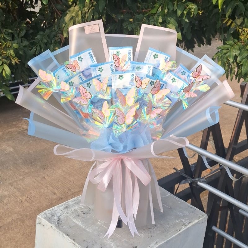 buket bunga dan uang bouquet money