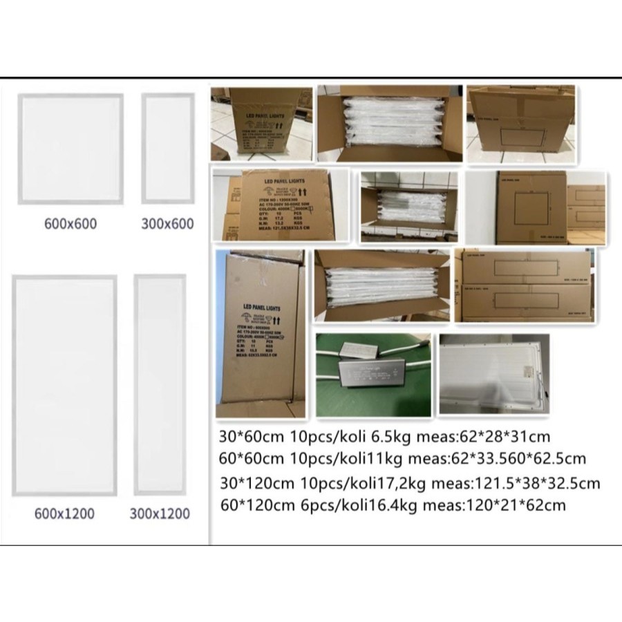 Lampu Led panel downlight Plafon Ceiling 30x60 60x60 30x120 60x120 watt