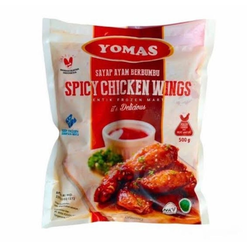 

YOMAS Spicy Chicken Wings 500 gr , Sayap Ayam Pedas Halal