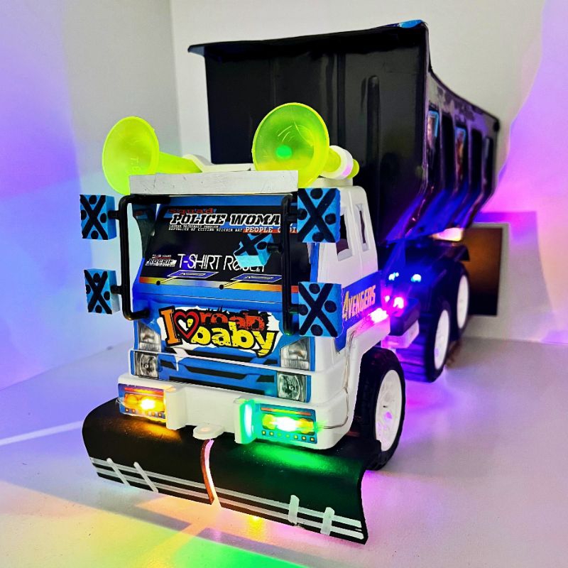 Mainan mobil Mobilan Miniatur truk oleng pasir modifikasi truck plastik