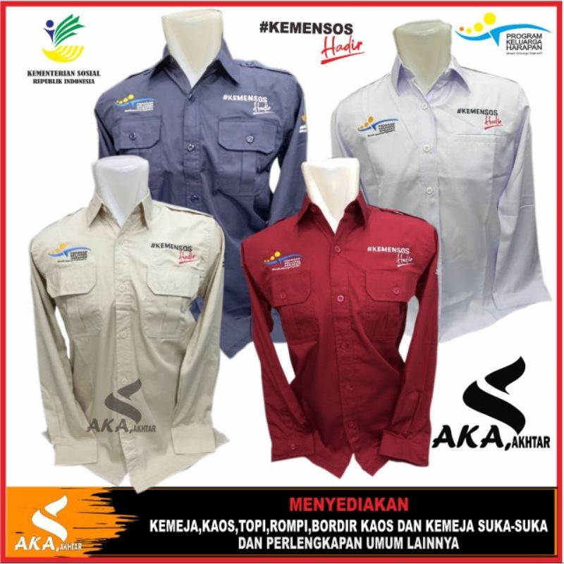 KEMEJA KEMENSOS RI KEMEJA PKH KEMEJA KEMENSOS HADIR SERAGAM PKH  SERGAM KEMENSOS RI LENGAN PANJANG
