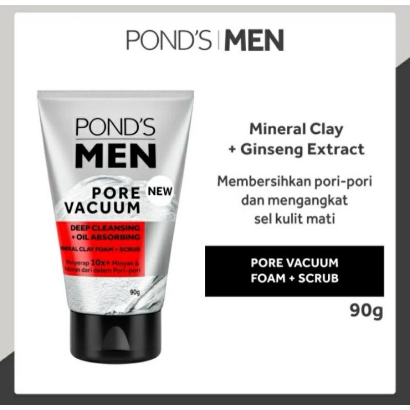 Ponds Men Facial Foam Bright Boost Pore Vacuum 100 gr