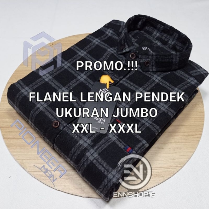 KEMEJA FLANEL PENDEK XXXL / XXL | FLANEL PENDEK JUMBO | KEMEJA FLANEL LENGAN PENDEK JUMBO TERBARU | 