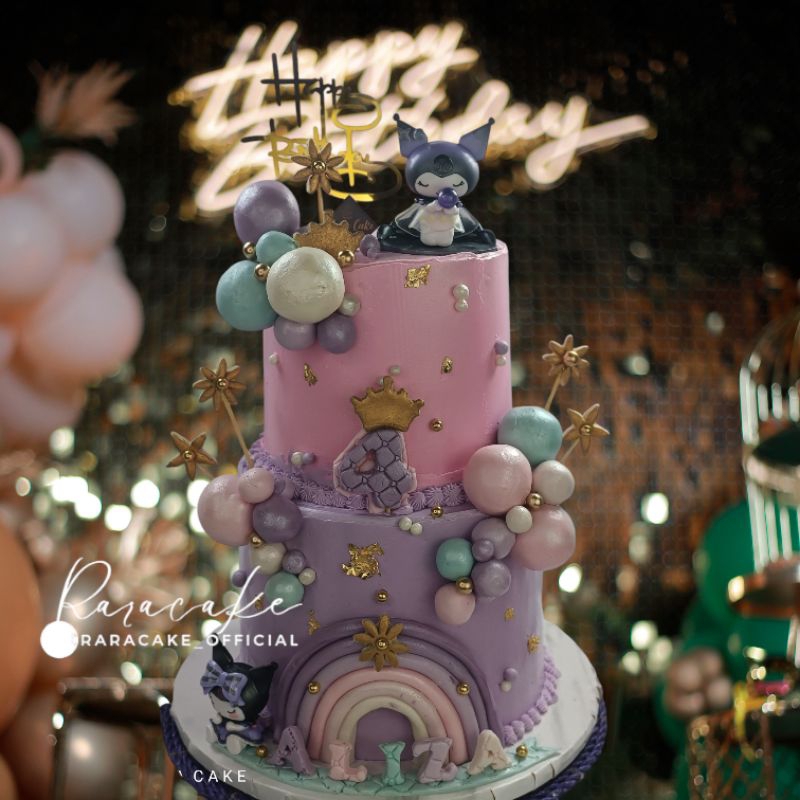 

kuromi custom 2 tier full cake