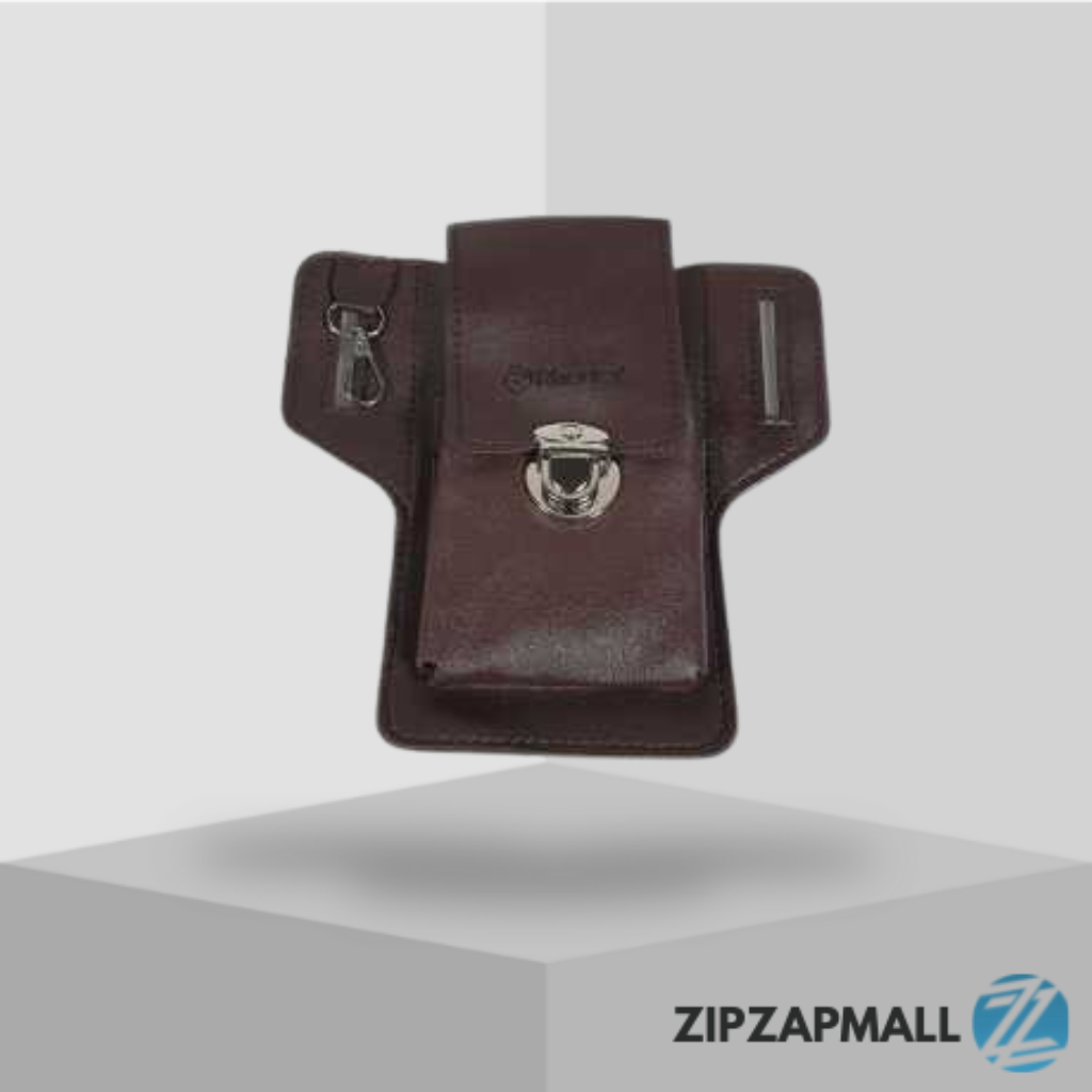 Tas Pinggang Sabuk Smartphone Holster PU Leather/Sabuk Pinggang Ringkas Memiliki Banyak Slot Penyimp
