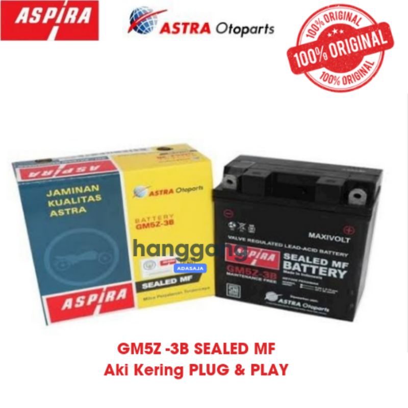 Aki Motor GM5Z-3B Kering Accu Grand Supra X Megapro F1ZR JupiterZ Mio Sporty Shogun Tornado Ori Aspi
