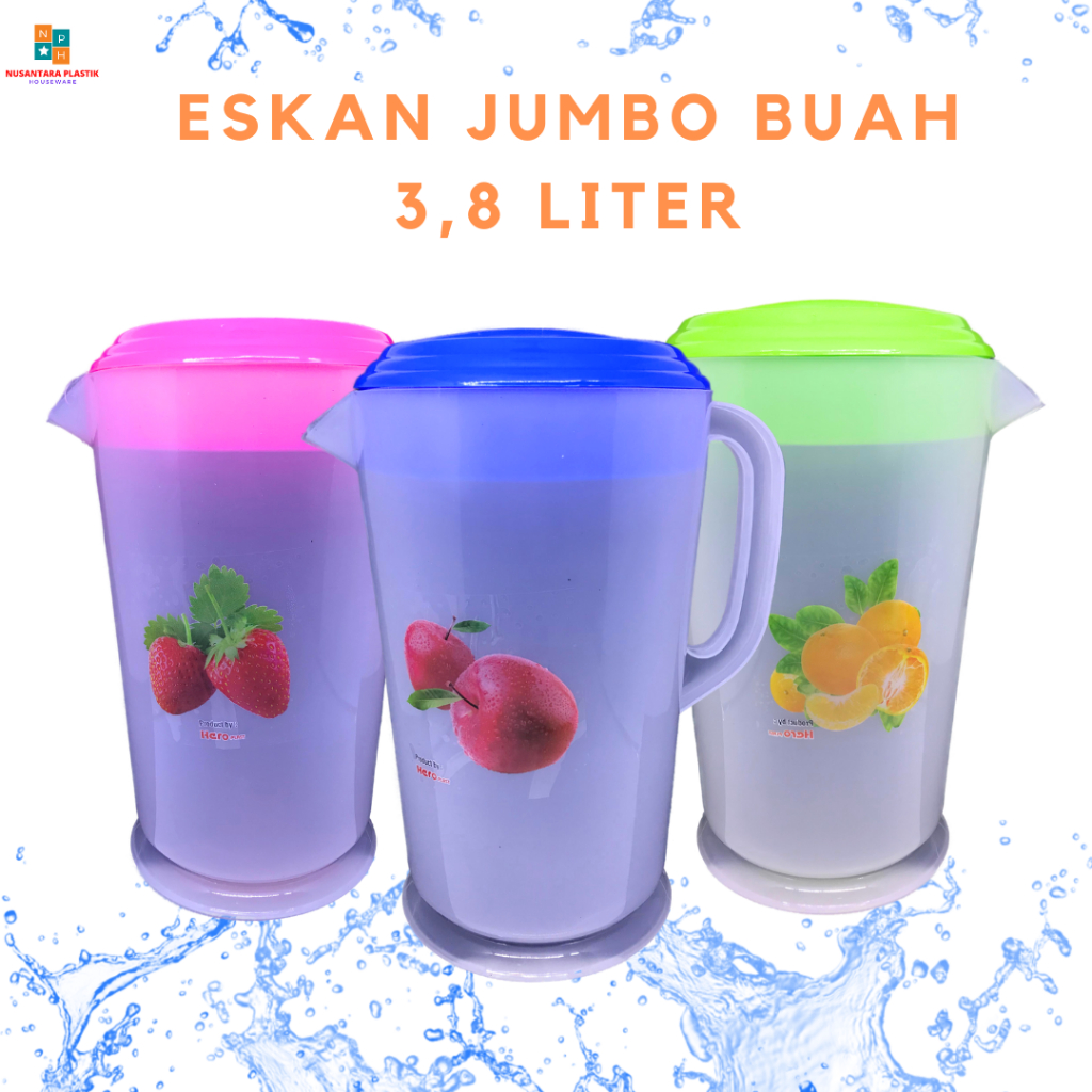 Teko Air Eskan Plastik Teko Air Jumbo Buah 3,8 Liter Eskan Jumbo