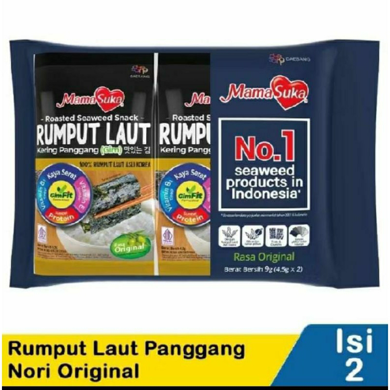 

Mama Suka Rumput Laut (2x4,5gr) || Mama Suka Rumput Laut Nori || Mama Suka Rumput Laut isi 2 || Promo Rumput Laut