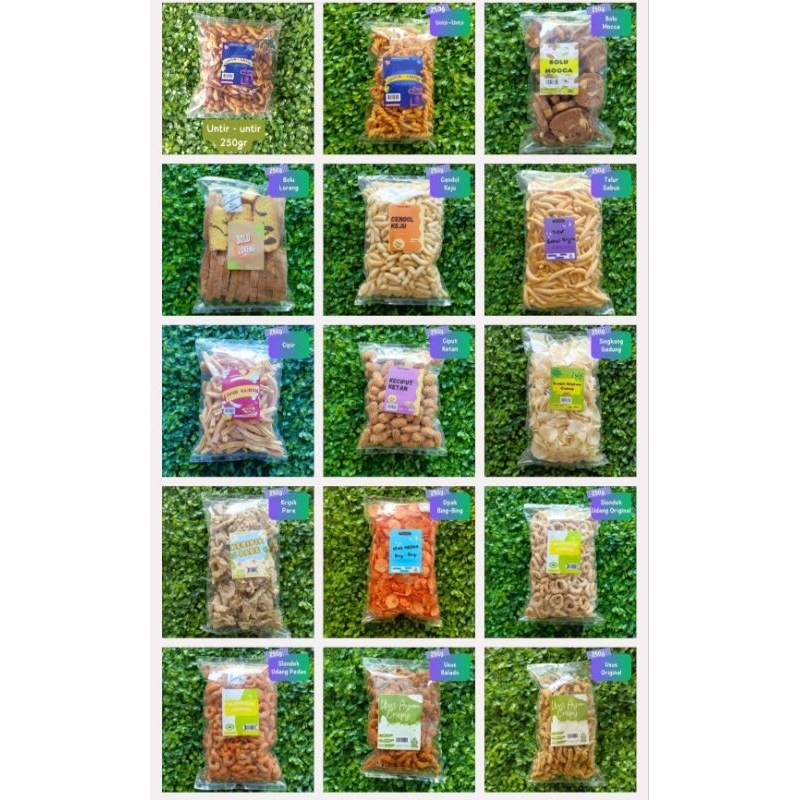 

PAKET 10 SNACK 200RIBU 250GR/ANEKA JAJANAN CEMILAN SNACK RANDOM RASA MANIS ASIN GURIH PEDAS EMASAN 250GR