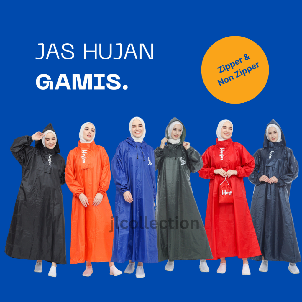 Jas hujan wanita dewasa / jas hujan gamis syari jumbo / jas hujan wanita muslmah