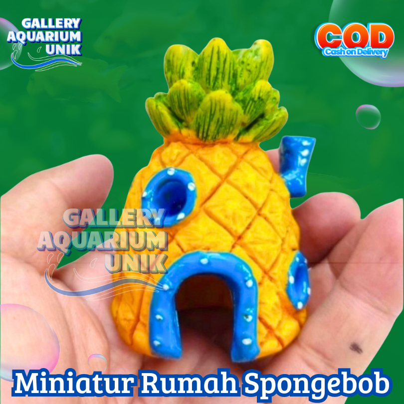 Miniatur Rumah spongbob aquarium Aquascape