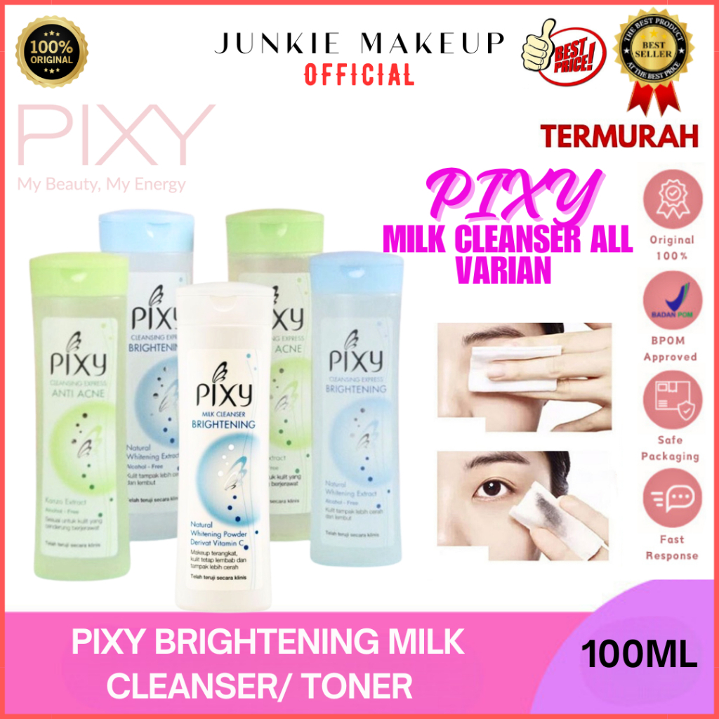 𝗝𝗨𝗡𝗞𝗜𝗘 𝗠𝗔𝗞𝗘𝗨𝗣 - PIXY Pembersih Wajah Wanita | Brightening Toner | Cleansing Milk | PIXY MILK CLEANSE