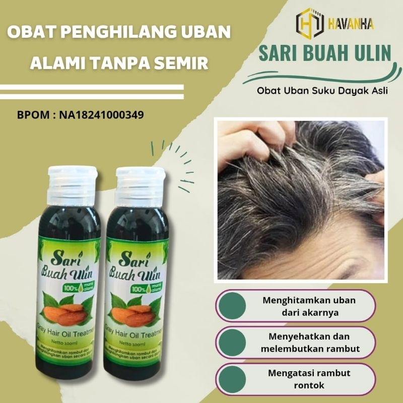 [ASLI 100%] SARI ULIN Obat Penghilang Uban Penghitam Rambut Permanen Tanpa Semir Ampuh minyak shampo