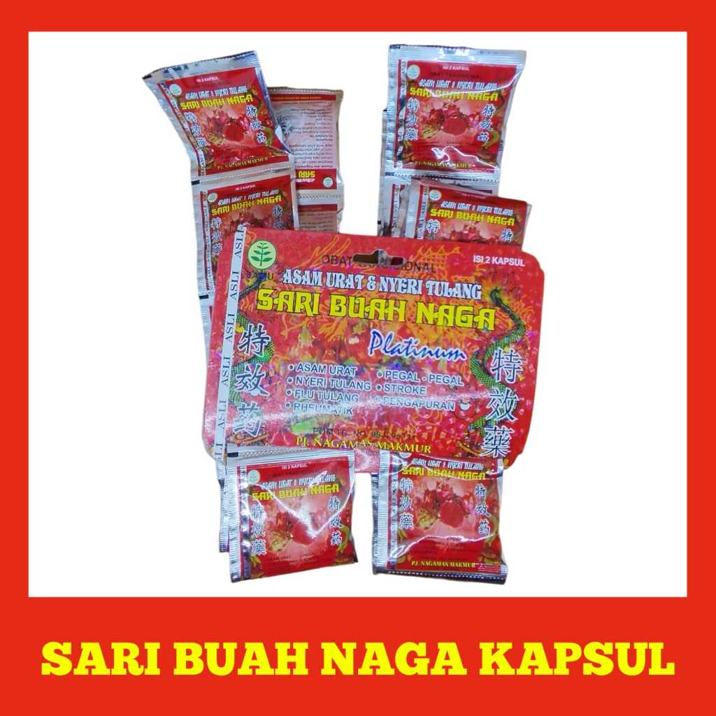 Sari Buah Naga Kapsul, Mengobati Asam Urat Pegal Linu Rheumatik Flu Tulang Stroke